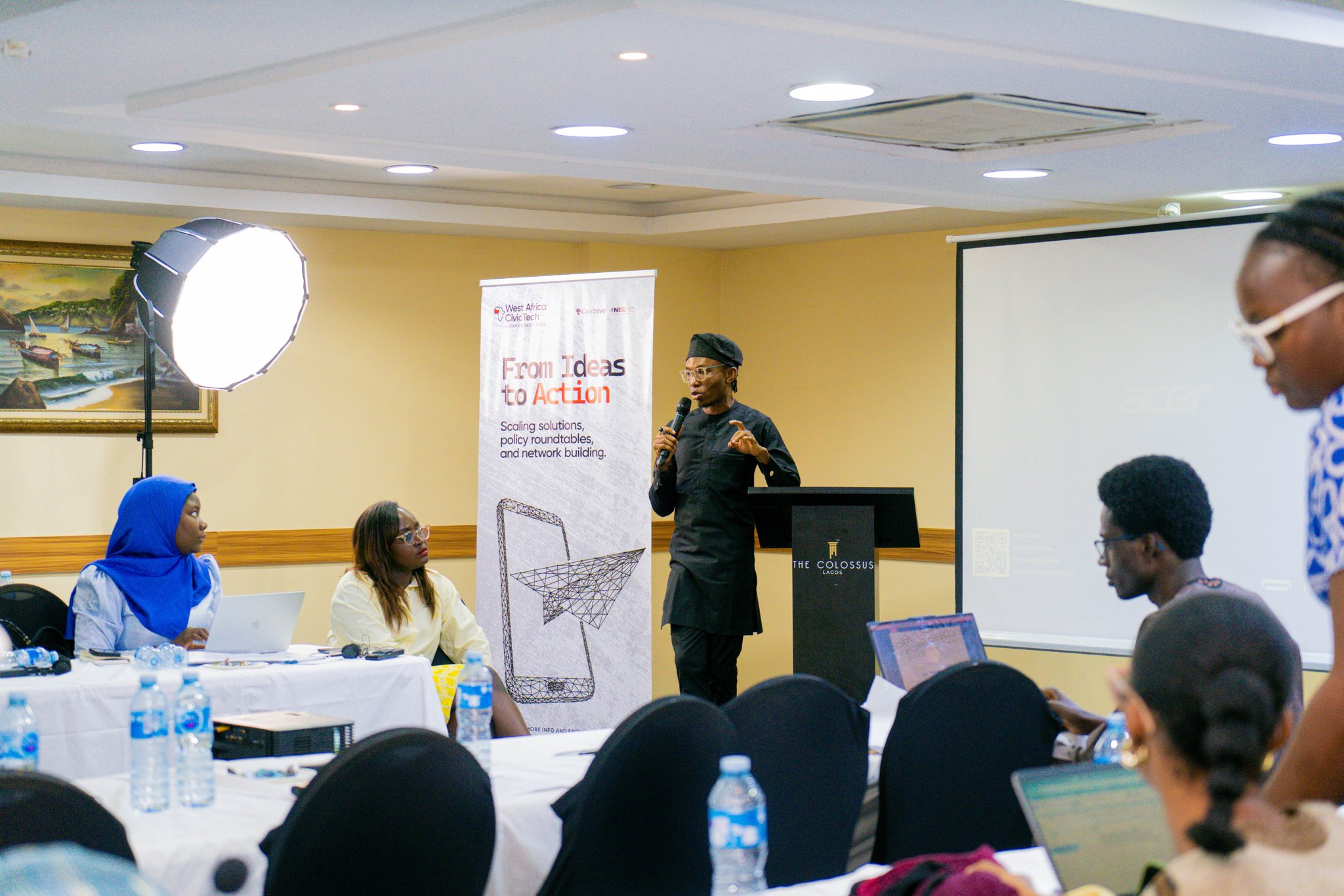 Temidayo Musa launching the West Africa Civic Tech Network